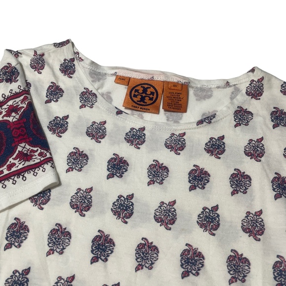 Tory Burch Tops - Tory Burch XS White Print Pullover Ladies Top